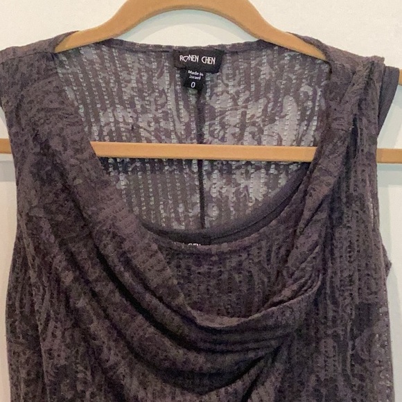 Ronen Chen sexy Lacey PO wrap tunic w/matching Jersey tank in Israel 0, US 4. - Picture 2 of 5